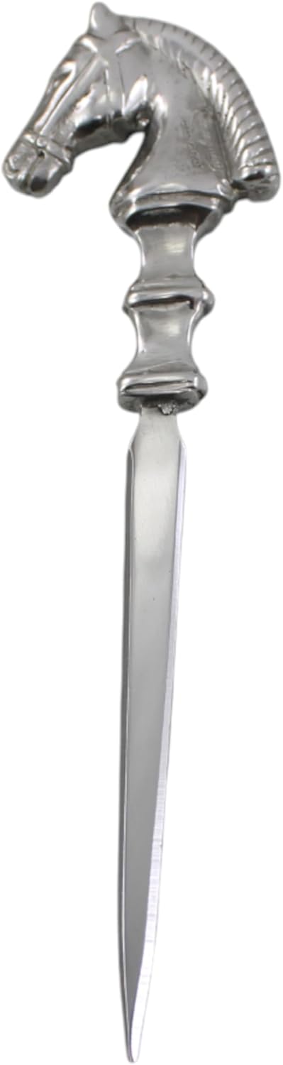 Cavagnini, Eleganter Brieföffner aus Edelstahl und Zinn, inklusive Geschenkbox (Pferd) Cavallo, Cava