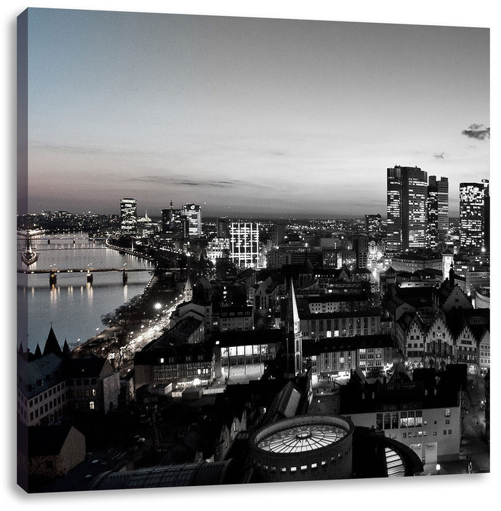 Pixxprint Frankfurter Skyline als Leinwandbild Quadratisch/Grösse: 70x70 / Wandbild/Kunstdruck/ferti