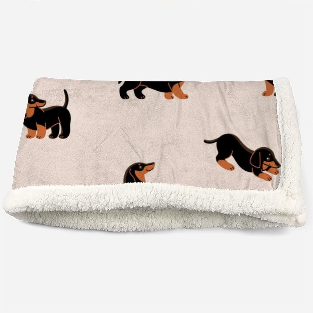 RFFLUX 3D Dackel Kuscheldecke 150x200cm Warmer Winter Weich Cartoon Tier Hund Decke Microfaser Sherp
