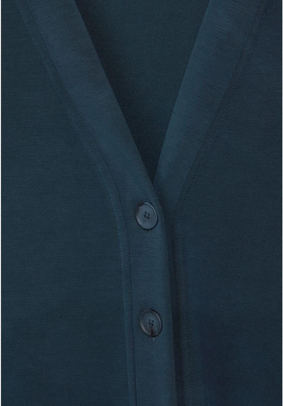 Street One Damen A318807 Cardigan 36 Deep Teal Blue, 36 Deep Teal Blue