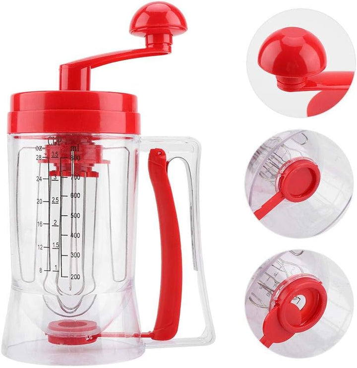 Teigspender Teigportionierer, Handkurbel Teigspender Rührseparator, Gebäck Cupcake Mixer mit Waage,