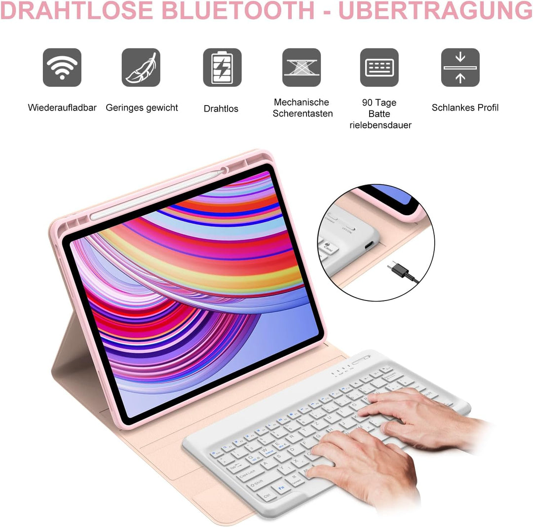 IVEOPPE Tastatur für Redmi Pad Pro 12.1, Hülle Tastatur für Redmi Pad Pro 2024, Bluetooth Magnetisch
