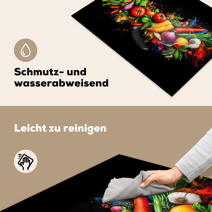 Herdabdeckplatte 70x52 cm Einteilig Induktionsmatte Küche Abdeckung Ceranfeld Herd Abdeckplatte Deko