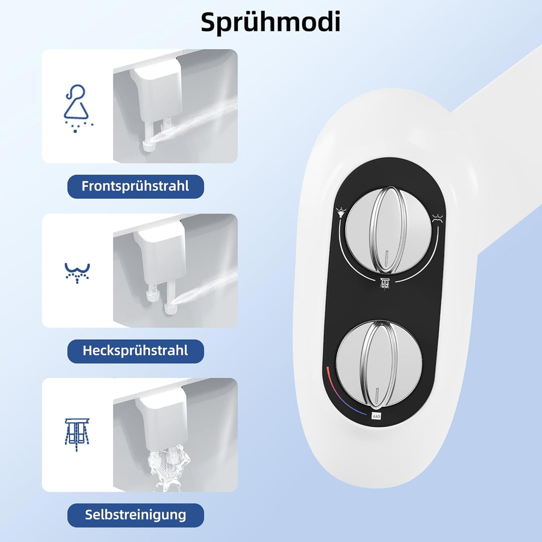 Bidet Aufsatz für Toilette, Ultra-Slim Nicht Elektrisch Bidet Einsatz Für Toilette mit, Hot & Cold B