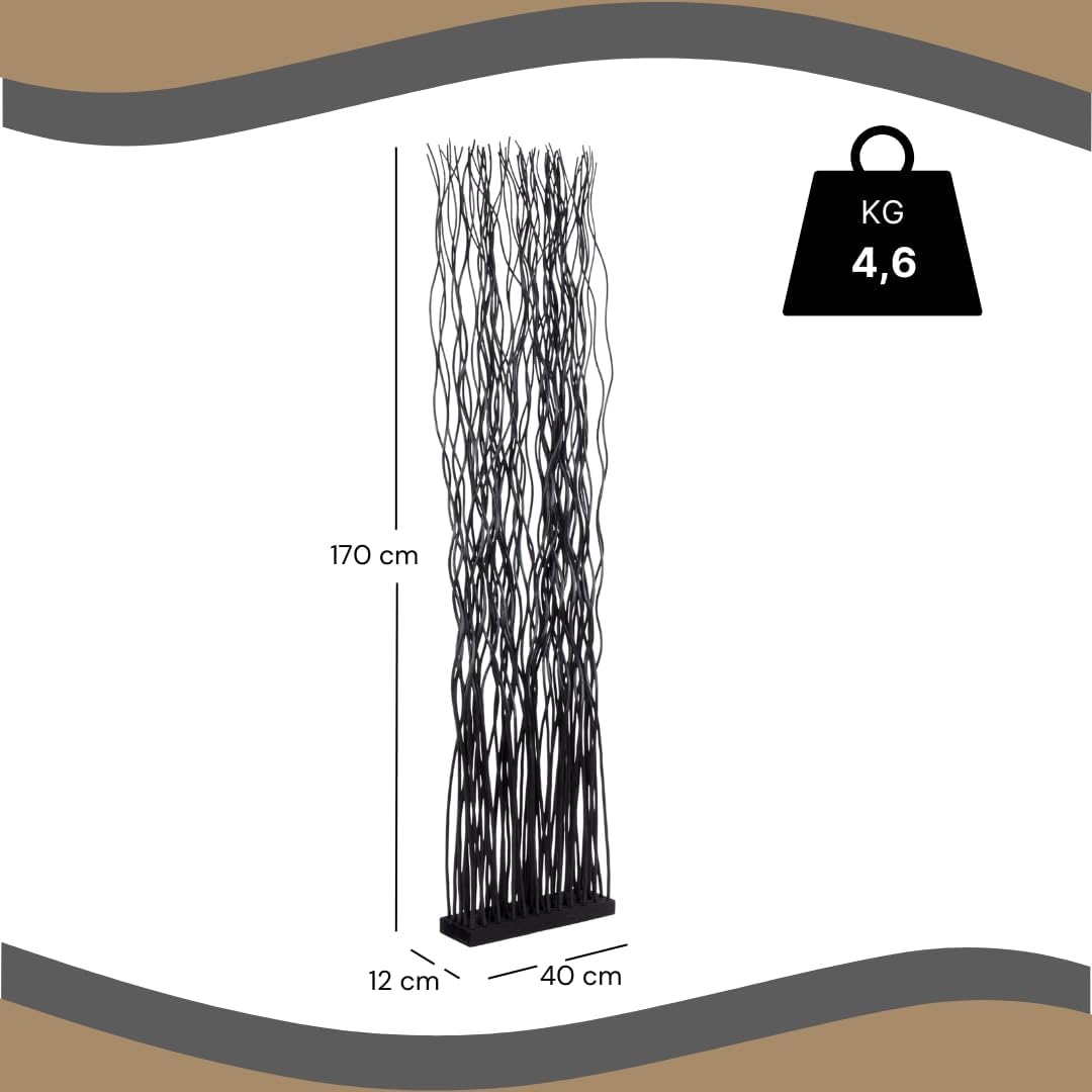 DESIGN DELIGHTS Weiden RAUMTEILER Wave | Weidenholz, 170x40cm (HxB) | Paravent aus Weidenzweigen, Ra