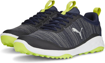 PUMA Herren Fusion Pro Golfschuh 42 EU Puma Navy Puma Silver Lime Smash, 42 EU Puma Navy Puma Silver