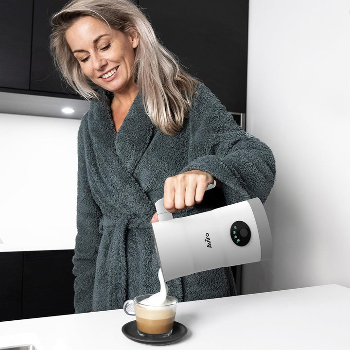 Brixy 4 in 1 Elektrischer Milchaufschäumer - 350 ml - Aufschäumen und Erhitzen - Cappuccino - Spülma