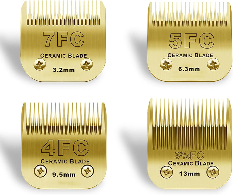 BESTBOMG 7FC+5FC+4FC+3-3/4FC Ersatzmesser für Hundepflege, kompatibel mit Heiniger/Moser Max45/Andis