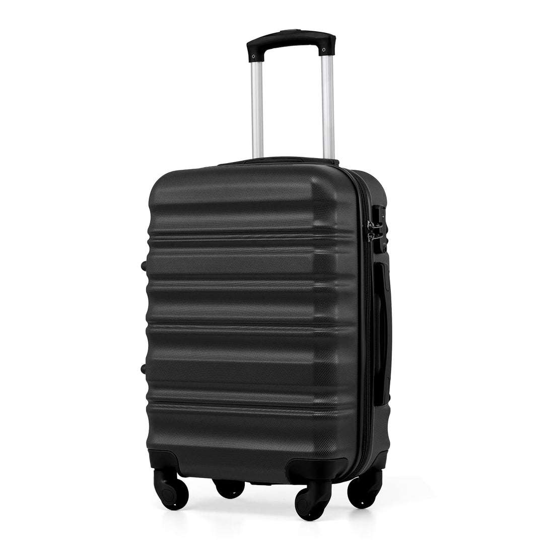 COOLIFE Hartschalen-Koffer Trolley Rollkoffer Reisekoffer mit TSA-Schloss und 4 Rollen (Schwarz, Han