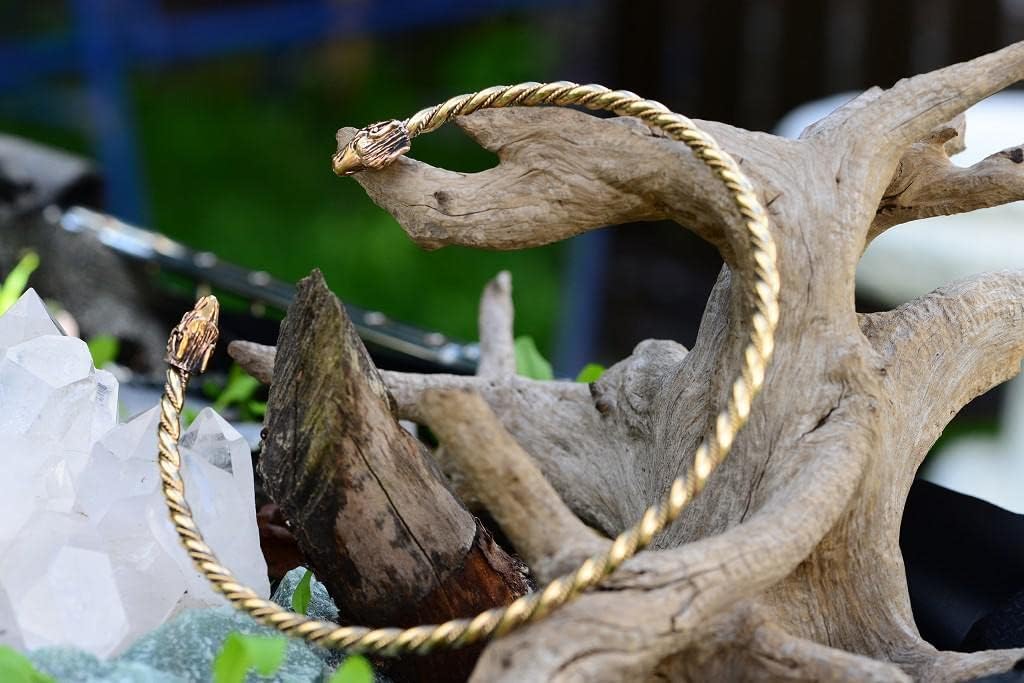 Windalf Wikinger Männer Torques FENRAR Ø 14 cm Vikings Hals-Schmuck Handarbeit aus Bronze