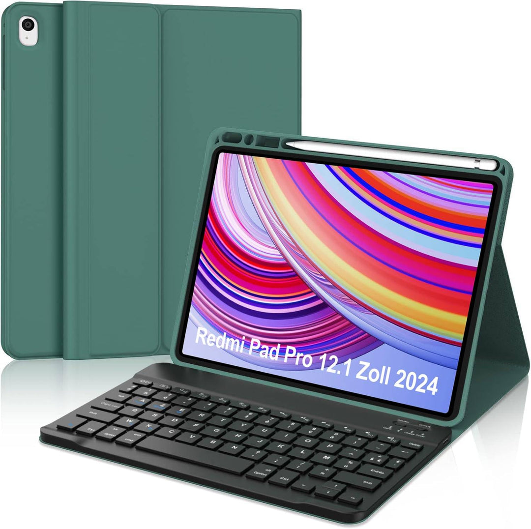 WINCHKING Tastatur Hülle für Redmi Pad Pro 12.1 Zoll - Bluetooth Tastatur QWERTZ Layout, Abnehmbare
