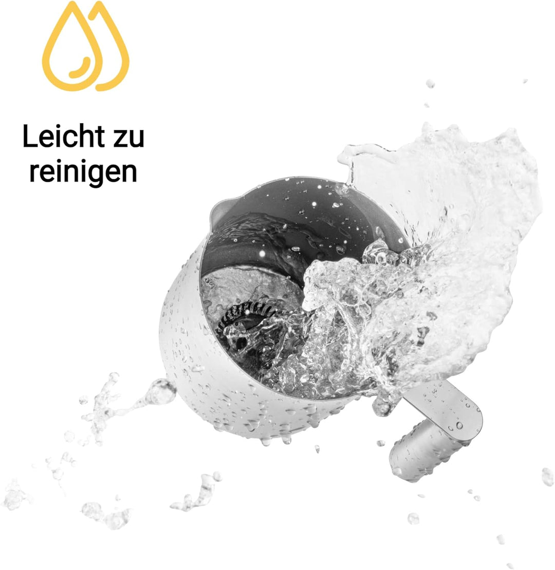 KLAMER elektrischer Milchaufschäumer, Milchaufschäumer elektrisch (250/500 ML), heisser und kalter M