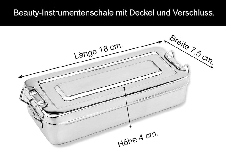 Beauty-Instrumentenschale Schale mit Deckel und Verschluss Rostfrei