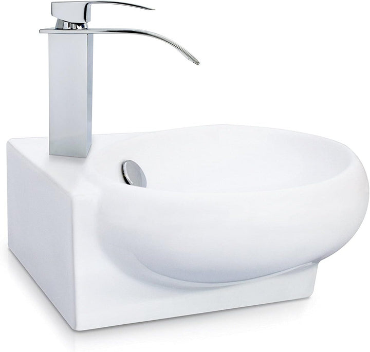 Art-of-Baan® Keramik-Eckwaschbecken I edles Waschbecken mit Lotus-Effekt I hochwertiges Handwaschbec