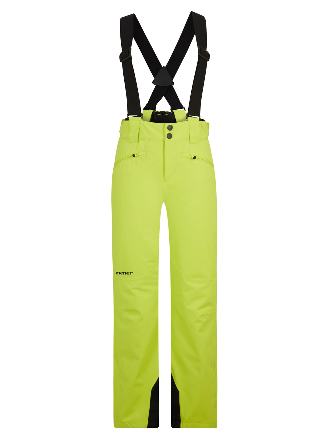 Ziener Unisex Kinder Ski-Hose/Schnee-Hose | wasserdicht, Träger, PFC frei Axi, Bitter Lemon