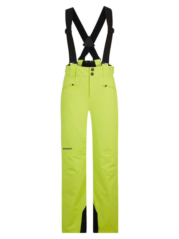 Ziener Unisex Kinder Ski-Hose/Schnee-Hose | wasserdicht, Träger, PFC frei Axi, Bitter Lemon