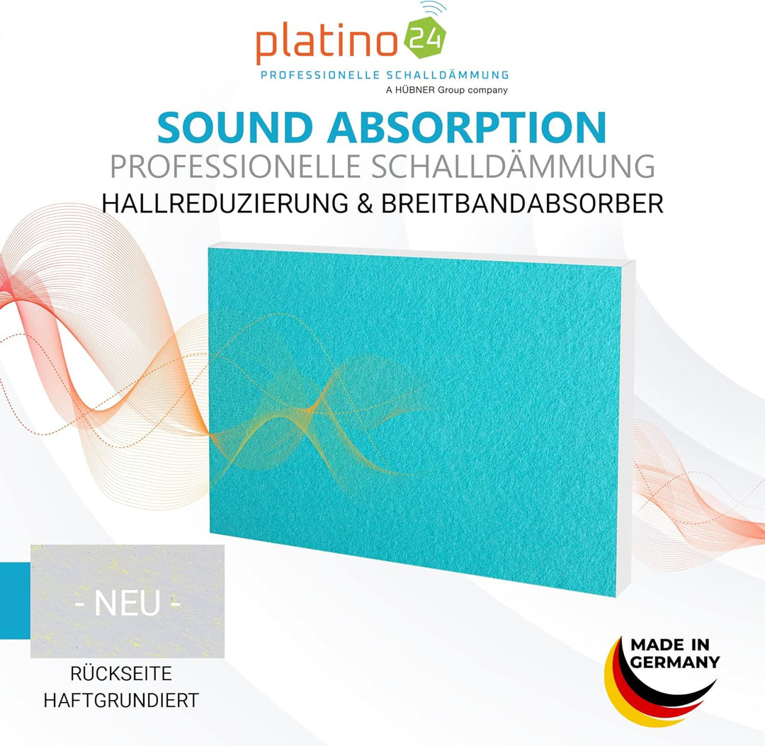platino24 Schallabsorber COLORE aus Basotec G+ I Akustikpaneele mit Akustikfilz I 4 Wand-Paneele in