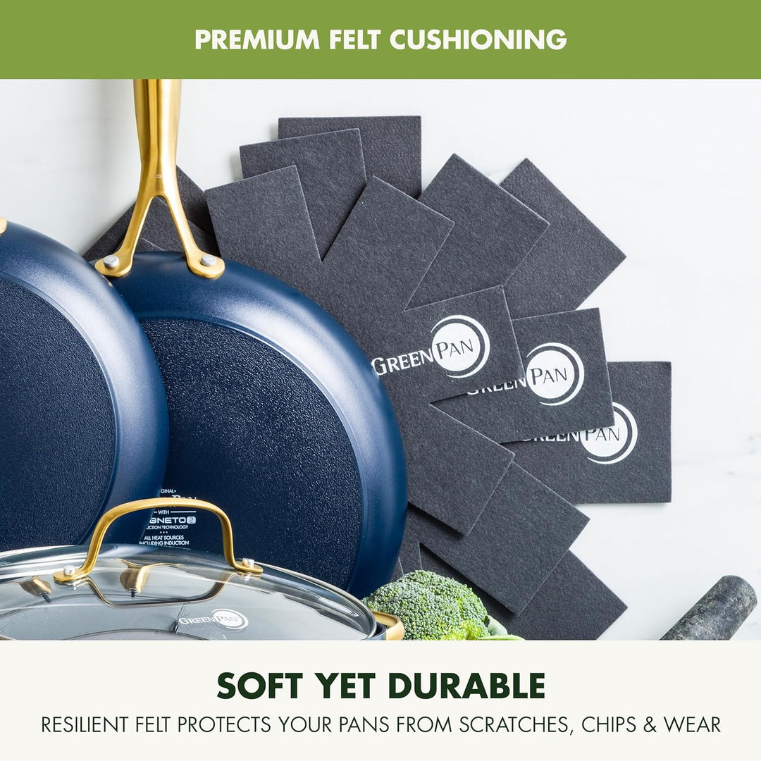 GreenPan Pfannenschutz-Set, 27cm, 34cm &amp; 40cm, Schwarz Schwarz 3-teilig, Schwarz 3-teilig