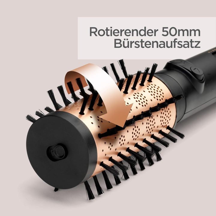 BaByliss Big Hair Luxe Rotierende Warmluftbürste, Föhnbürste mit 4 Aufsätzen zum Glätten, Bürsten un