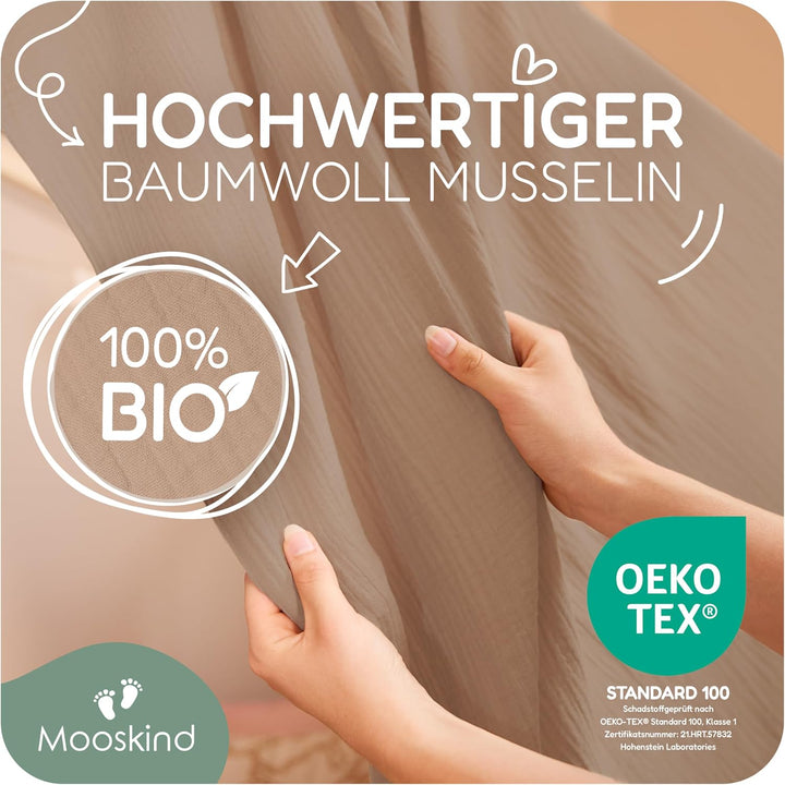 Hausbett Himmel – Aus weichem Musselin in 7 Farben – 100% Bio-Baumwolle – Traumhafte Hausbett Deko &amp;