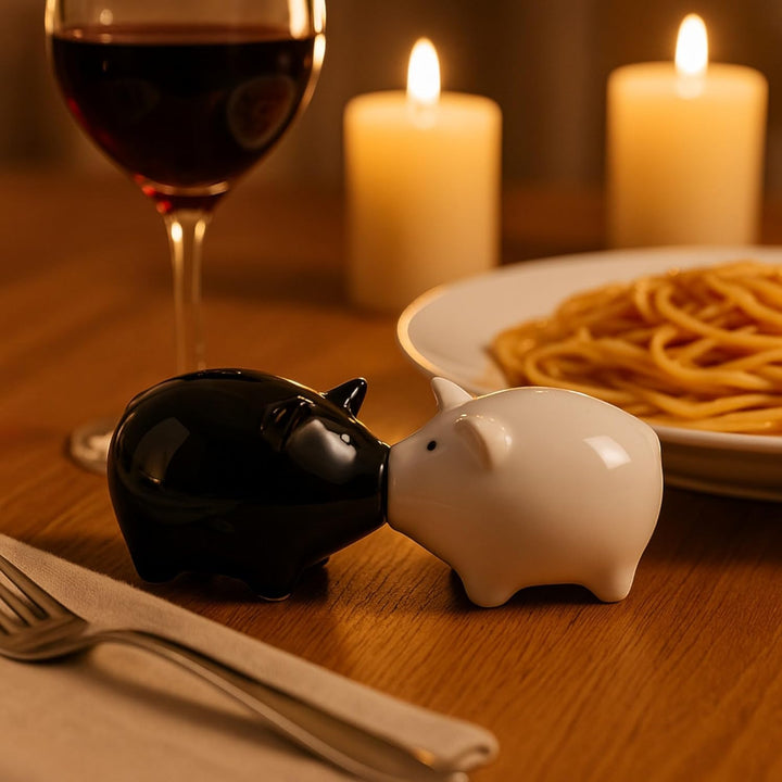 MIJOMA Salz- & Pfefferstreuer Set - Stilvolles Porzellandesign, Lebensmittelecht, Einfach zu Befülle