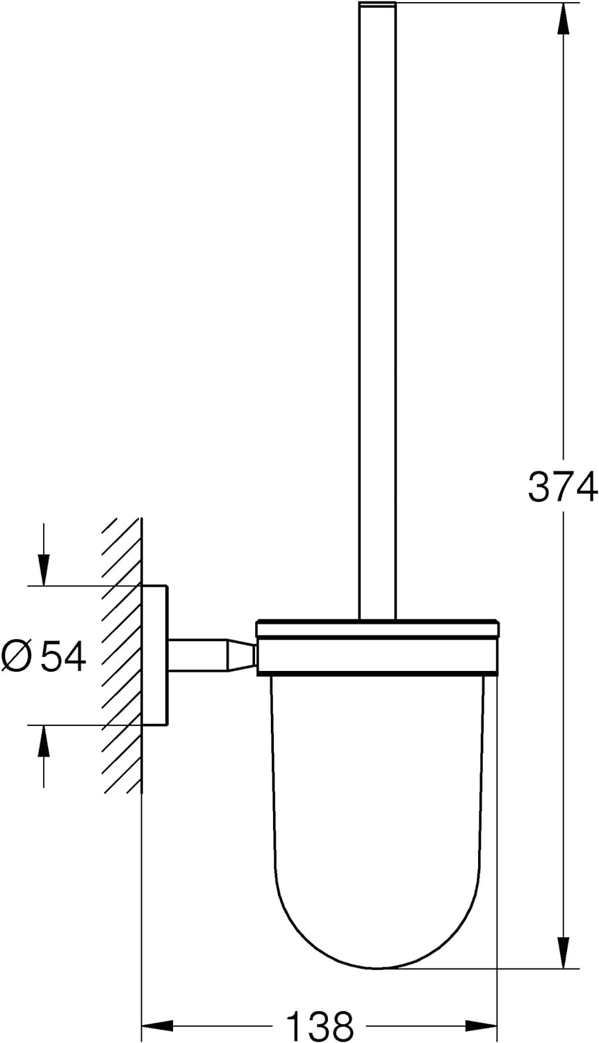 GROHE Bau Cosmopolitan - Toilettenbürstengarnitur (Material: Glas / Metall) chrom, 40463001 Single,