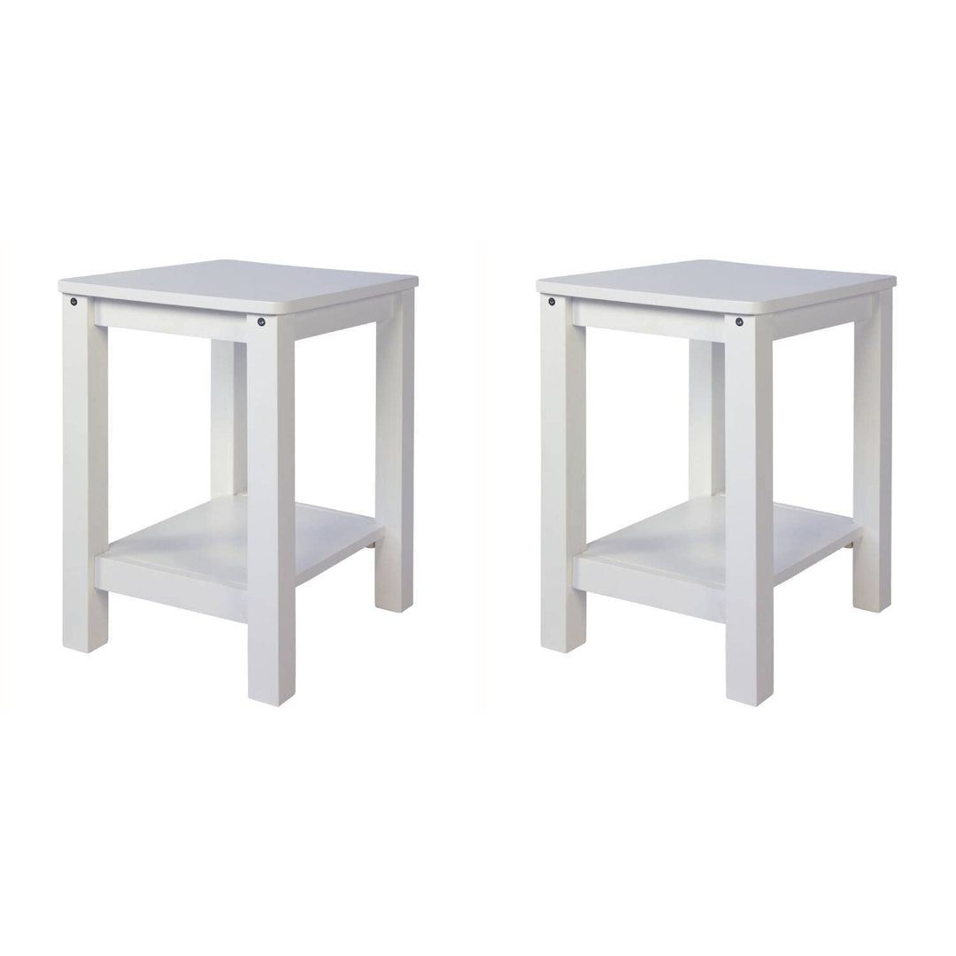 Homestyle4u 2270, Holzhocker Hocker Holz Weiss 2 Stück Sitzhocker 2er Set Tischhocker Kniehocker Kie