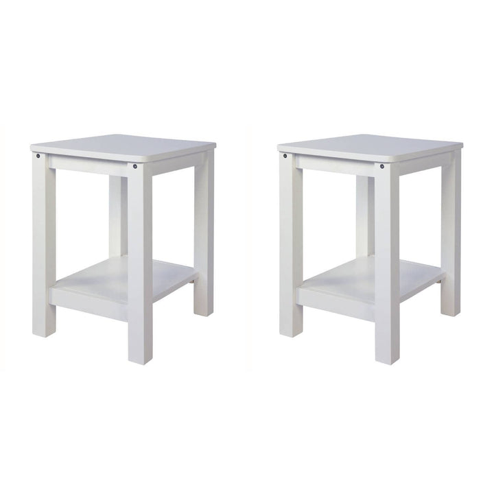 Homestyle4u 2270, Holzhocker Hocker Holz Weiss 2 Stück Sitzhocker 2er Set Tischhocker Kniehocker Kie