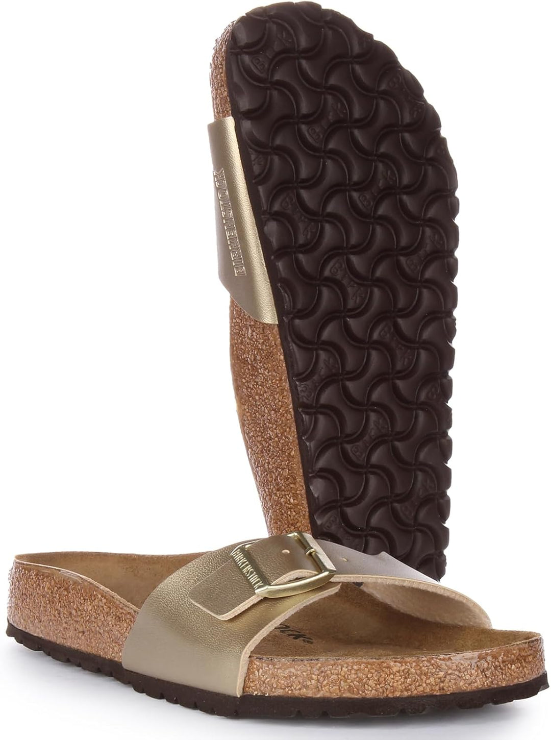 Birkenstock Classic MADRID BF-NUBUK Damen Pantoletten 37 EU Gold, 37 EU Gold