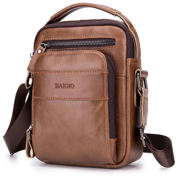 BAIGIO Leder Umhängetasche Herren Schultertasche Vintage Männer Tasche Crossbody Bag Herrentasche zu