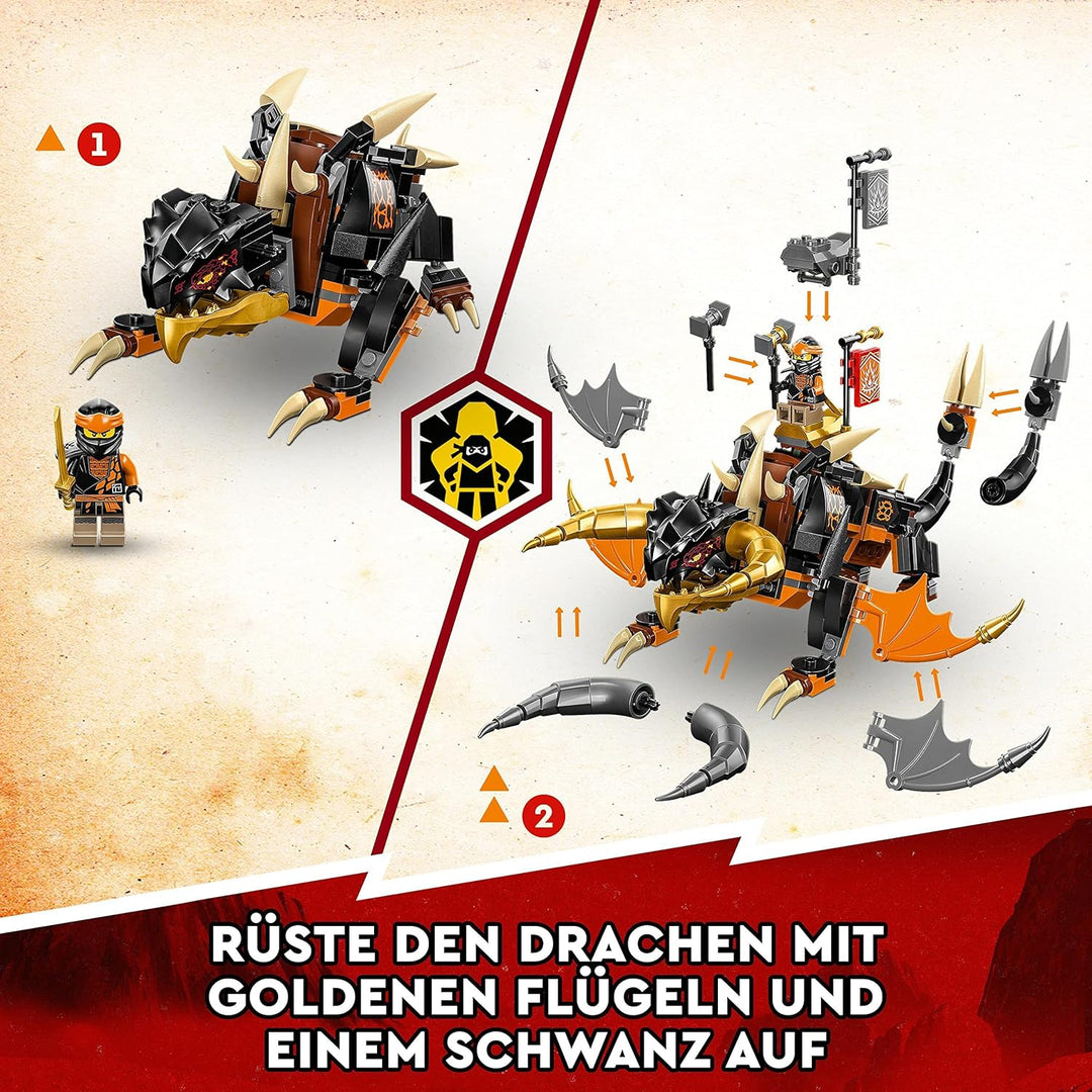 LEGO NINJAGO Coles Erddrache EVO, Spielzeug zum Sammeln mit aufrüstbarem Drachen & Skorpion-Figur so