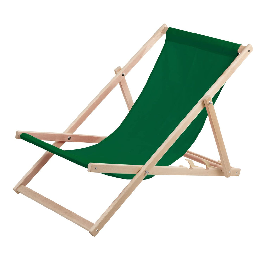 Woodok Liegestuhl aus Buchholz Strandstuhl Sonnenliege Gartenliege für Strand, Garten, Balkon und Te