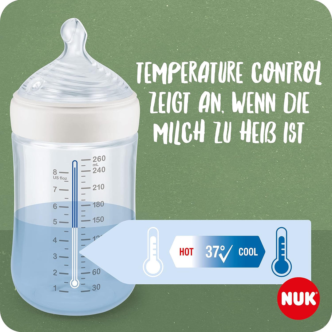 NUK for Nature Perfect Start Set | 4 Flaschen mit Temperature Control Anzeige (2x 150ml Gr. S, 2x 26