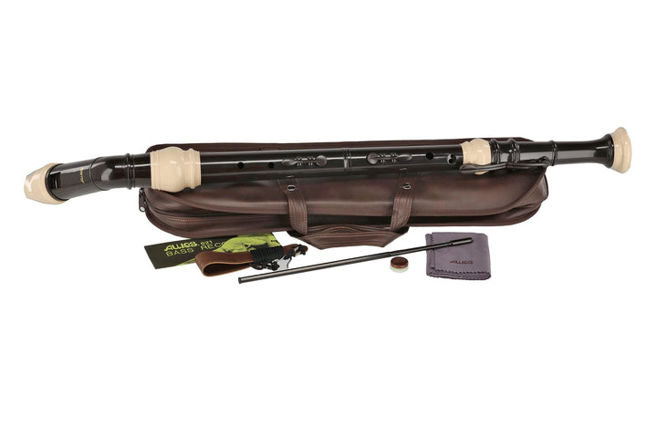 Aulos 700100 F-Knickbass Flöte Symphony Mod.521 barocke Griffw.braun, komplett mit Tasche, Tragschnu