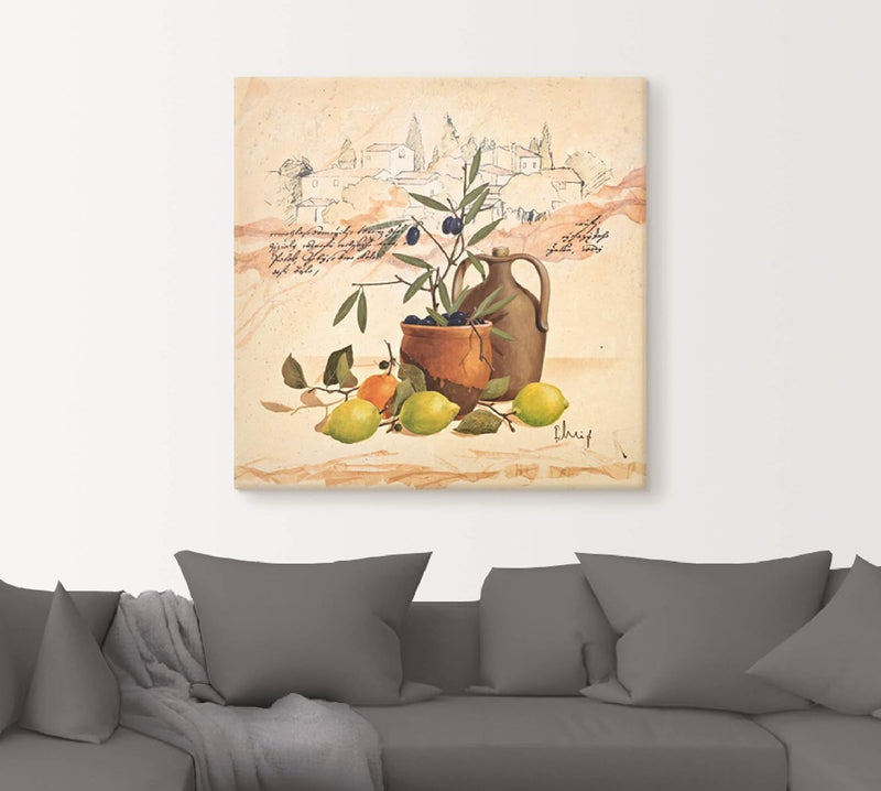 ARTland Leinwandbilder Wandbild Bild auf Leinwand 100x100 cm Wanddeko Toskana Italien Landschaft Sti