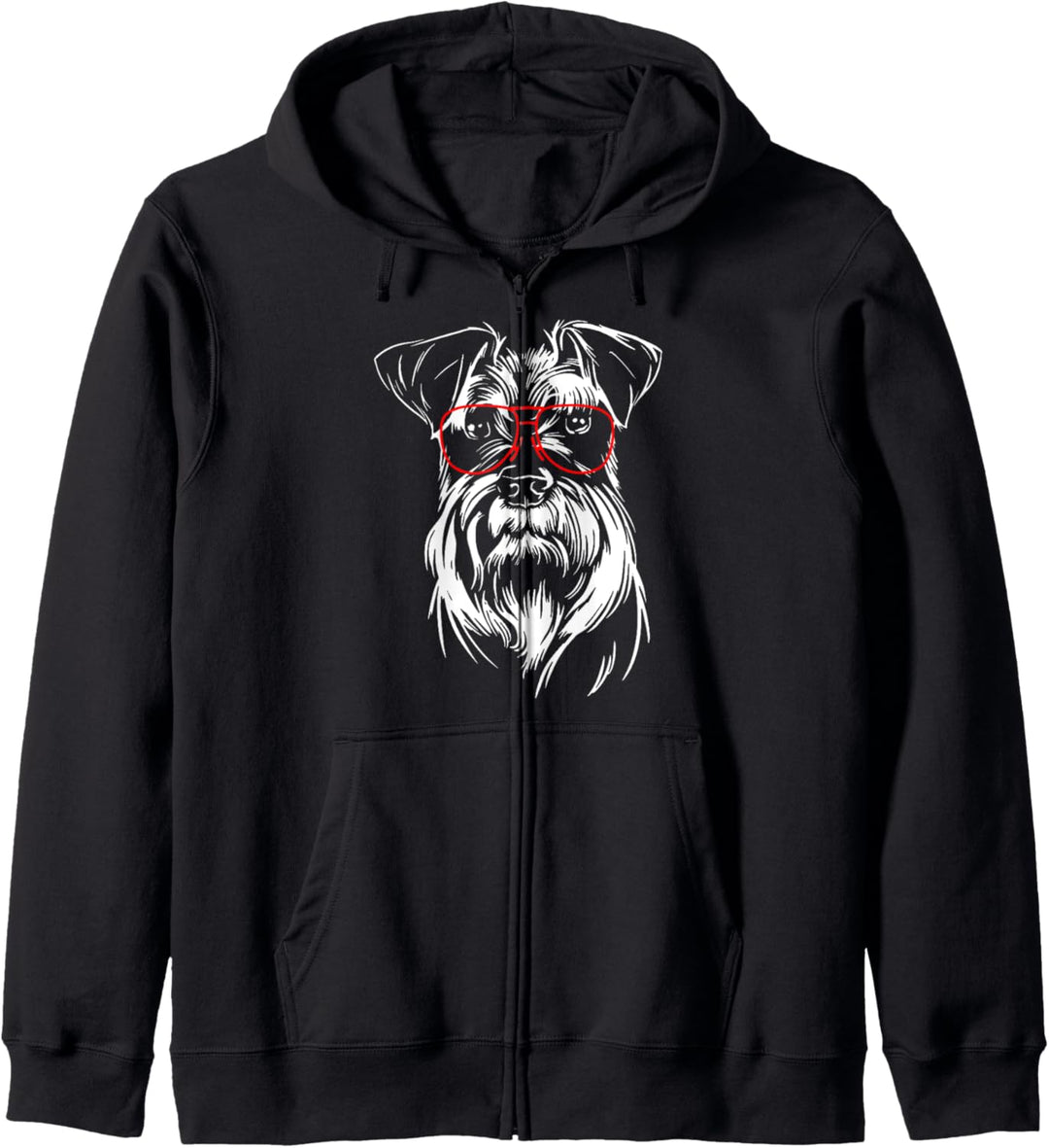 Zwergschnauzer Miniature Schnauzer Hund mit Brille Kapuzenjacke