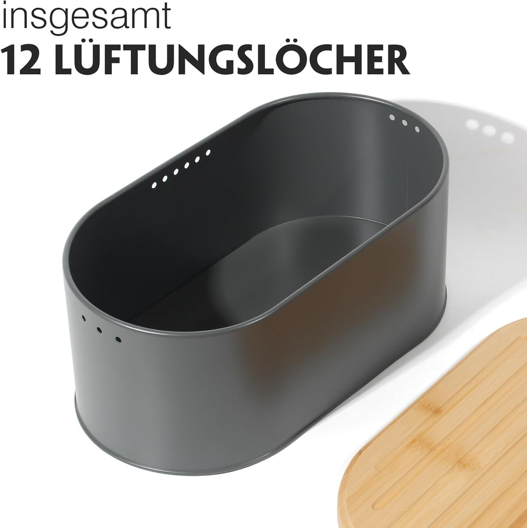 Brotkasten mit Grosser Kapazität, Hochwertige Metall Brotbox, Die Aufbewahrung für noch länger frisc
