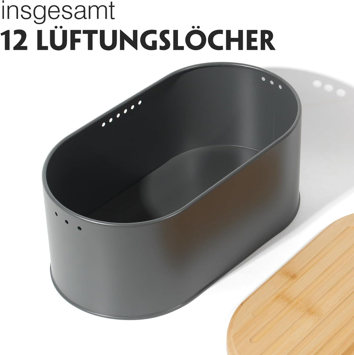 Brotkasten mit Grosser Kapazität, Hochwertige Metall Brotbox, Die Aufbewahrung für noch länger frisc
