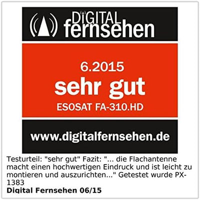 esoSAT Sat Antenne flach: Satelliten-Flachantenne FA-340.HD mit digitalem Quad-LNB (Satellitenantenn
