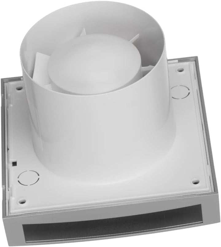 EUROPLAST Ø 100mm Silber Bad-Lüfter mit Front, Leise Ventilator Lichtschalter-Aktivierung, Ø 100mm S