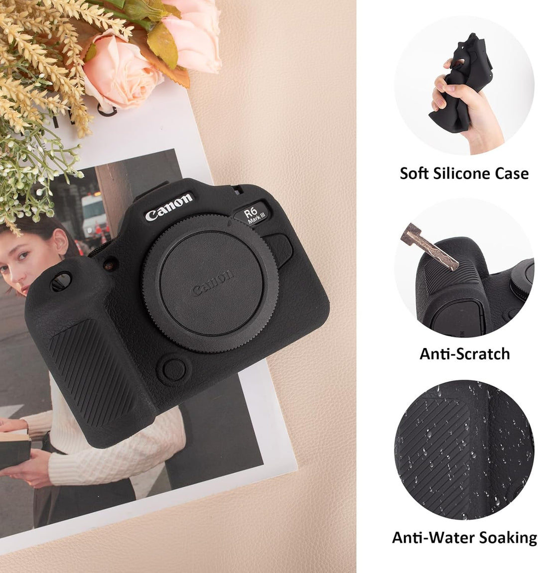 kinokoo Schutzhülle für Canon EOS R6 III, weiche Silikonhülle für spiegellose EOS R6 Mark III, Ganzk