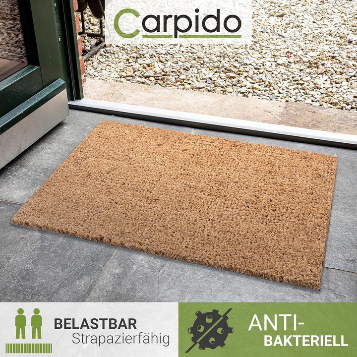 Carpido rutschfeste Kokosmatte - 2er Set 40 x 60 cm Natur - nachhaltige Naturfaser für den überdacht