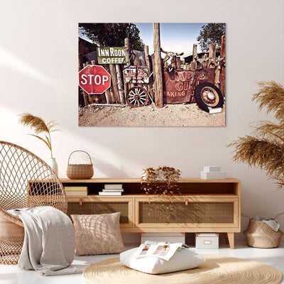 Bilder auf Leinwand 100x70cm Leinwandbild mit Rahmen Zeichen Sand Sommer Gross Wanddeko Bild Schlafz