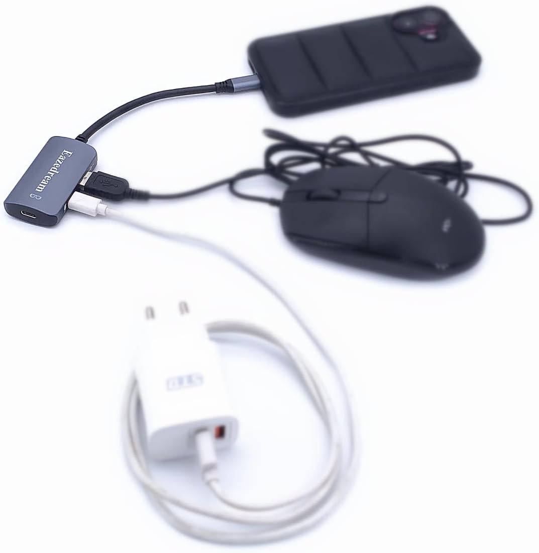 Type-C Hub Adapter für Viture Xreal Rokid Rayneo AR Brille (2 Type-C 1 USB), 2 Type-C 1 USB