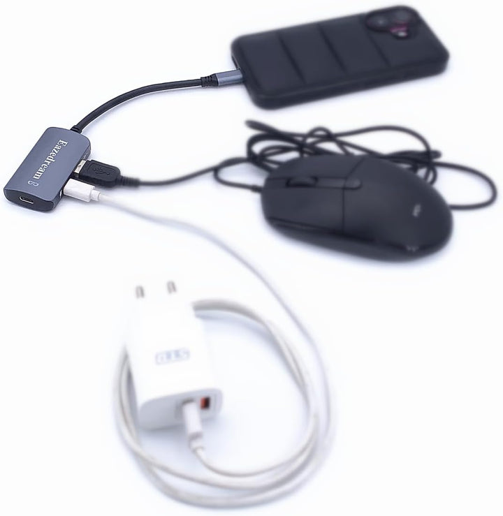 Type-C Hub Adapter für Viture Xreal Rokid Rayneo AR Brille (2 Type-C 1 USB), 2 Type-C 1 USB
