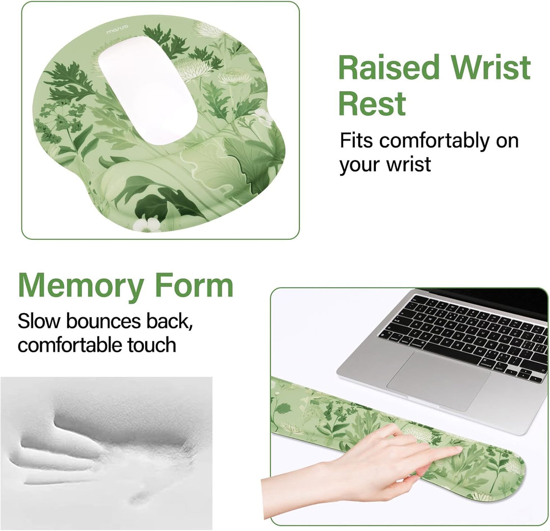 MOSISO Handgelenkauflage für Tastatur Mauspad Set,Wilde Chrysantheme Grosses Mauspad&amp;Tastaturund Mou