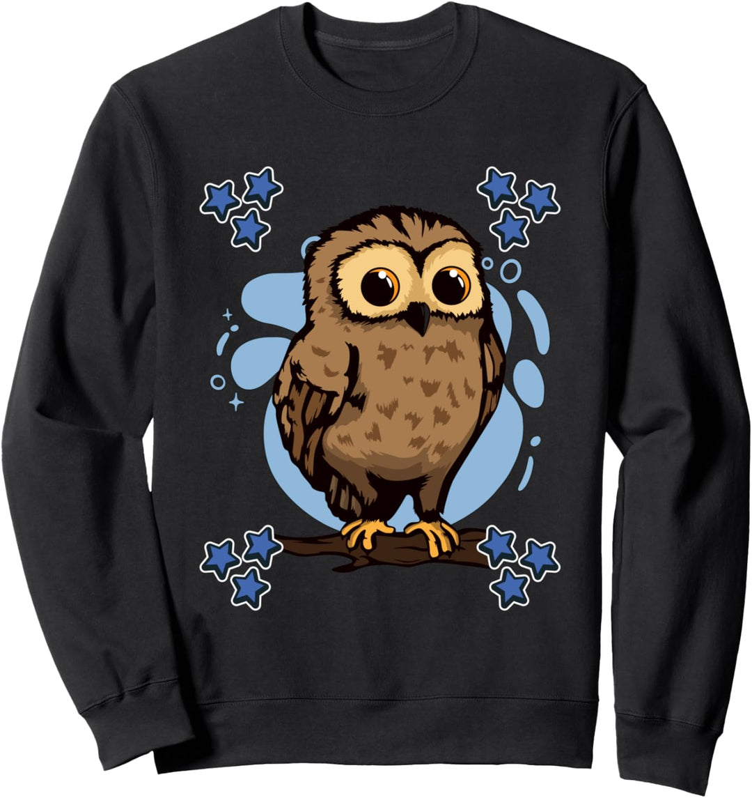 Blue Design Owl Eule Sweatshirt