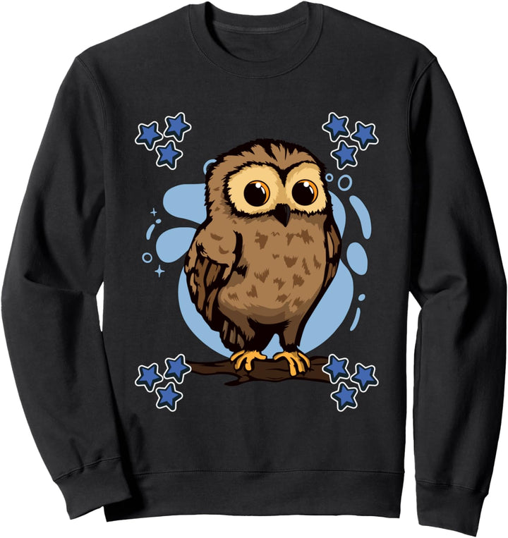 Blue Design Owl Eule Sweatshirt