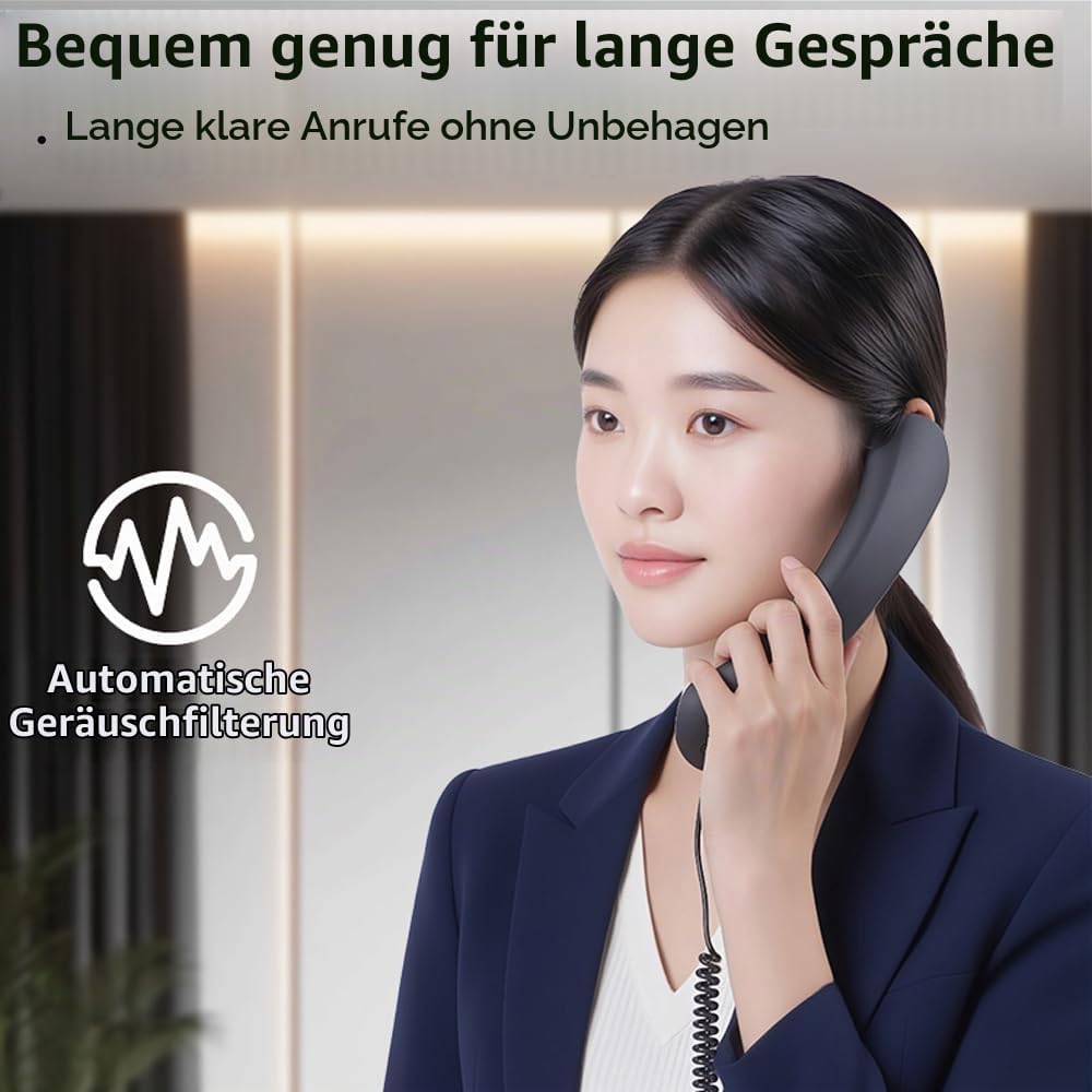 Retro Telefonhörer Empfänger Kopfhörer für Handy, Tablet, Laptop, Headset mit Antwort-Taste und komf