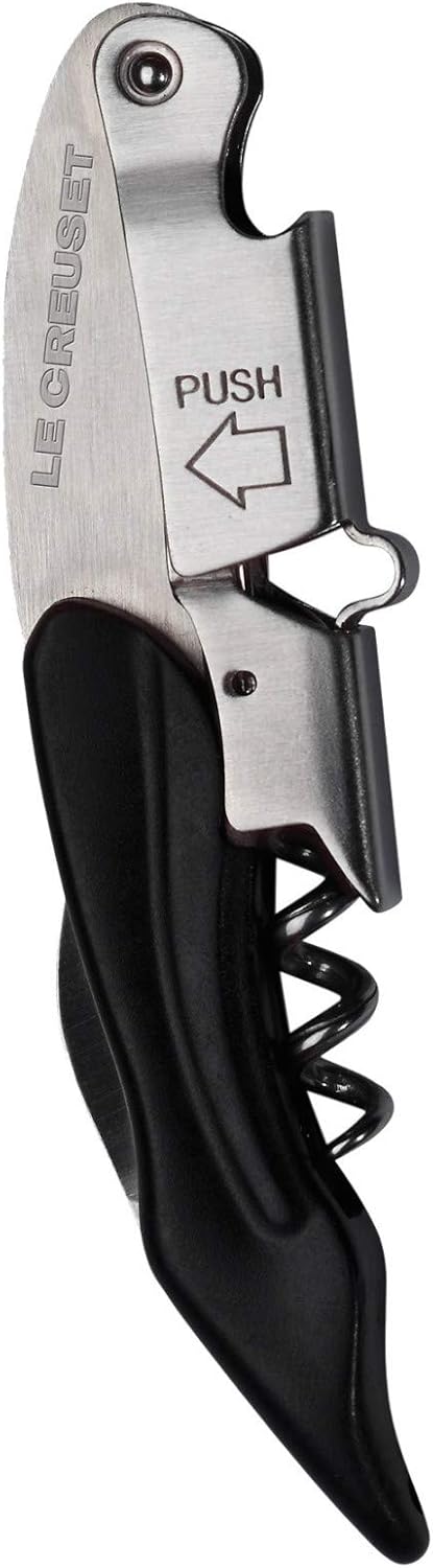 Le Creuset, Kellnermesser, Entfernung von Weinkorken, Schwarz, Metall/Polycarbonat, WT110, One Size,